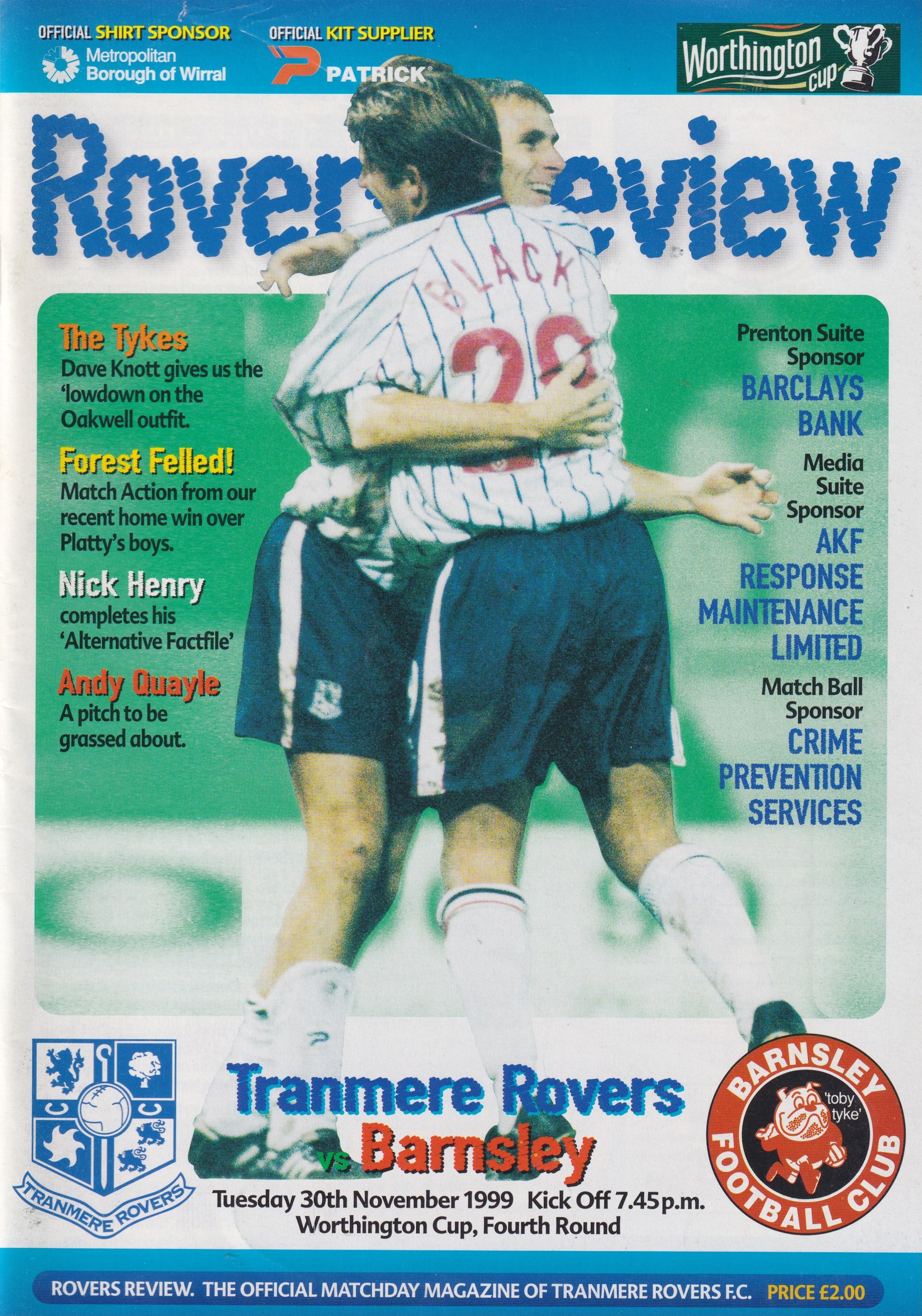 Tranmere Rovers v Barnsley match programme